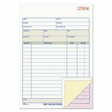 TOPS PRODUCTS TOPS, Sales Order Book, 5-9/16 X 7-15/16, Three-Part Carbonless, 50PK 46510